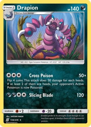 'Pokemon - 'Drapion 134  SM  Unified Minds - Rare