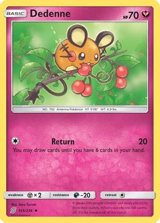 'Pokemon - 'Dedenne 145/236  SM  Unified Minds - Uncommon