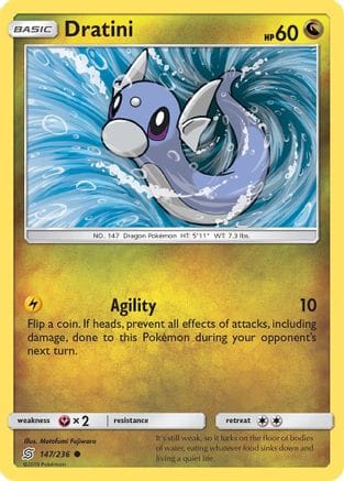 'Pokemon - 'Dratini (147) 147/236  SM  Unified Minds - Common