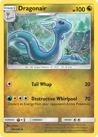 'Pokemon - 'Dragonair (150) 150/236  - Reverse Holofoil SM  Unified Minds - Uncommon