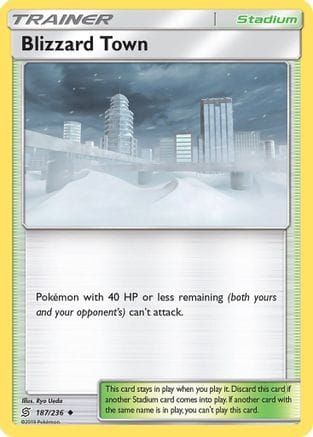 'Pokemon - 'Blizzard Town 187  - Reverse Holofoil SM  Unified Minds - Uncommon