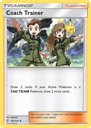 'Pokemon - 'Coach Trainer 192/236  - Reverse Holofoil SM  Unified Minds - Uncommon