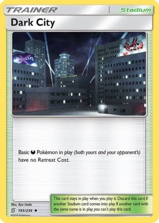 'Pokemon - 'Dark City 193/236  - Reverse Holofoil SM  Unified Minds - Uncommon