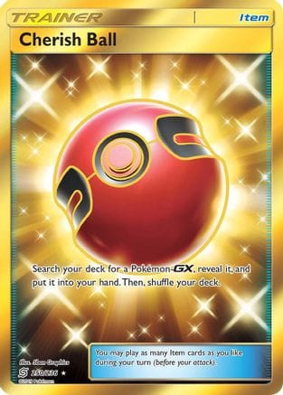 'Pokemon - 'Cherish Ball (Secret) 250  - Holofoil SM  Unified Minds - Secret Rare