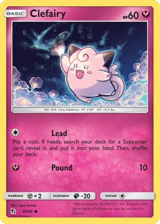 'Pokemon - 'Clefairy (38) 038/68  - Reverse Holofoil Hidden Fates - Common