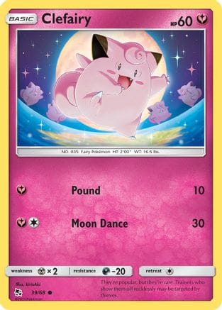 'Pokemon - 'Clefairy (39) 039/68  Hidden Fates - Common