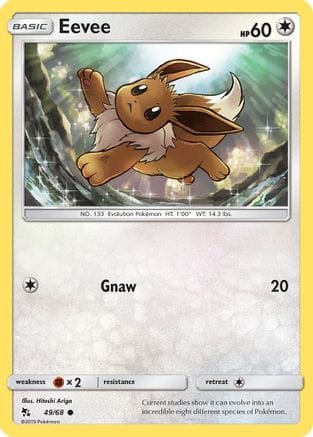 'Pokemon - 'Eevee (49) 049/68  - Reverse Holofoil Hidden Fates - Common