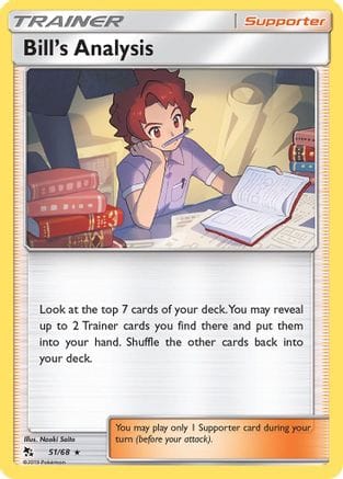 'Pokemon - 'Bill's Analysis 051/68  - Reverse Holofoil Hidden Fates - Rare