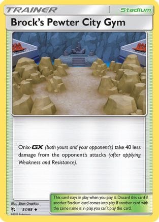 'Pokemon - 'Brock's Pewter City Gym 054/68  - Reverse Holofoil Hidden Fates - Uncommon