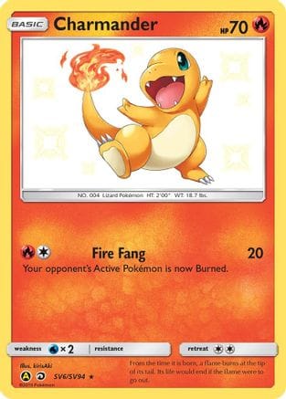 'Pokemon - 'Charmander SV6/SV94  - Holofoil Hidden Fates Shiny Vault - Shiny Holo Rare