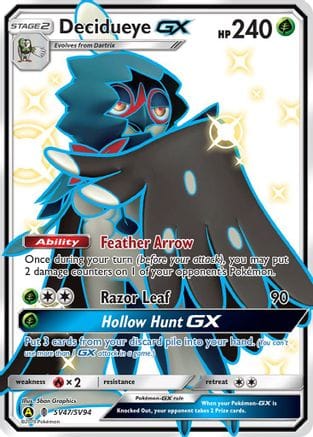 'Pokemon - 'Decidueye GX SV47/SV94  - Holofoil Hidden Fates Shiny Vault - Shiny Holo Rare