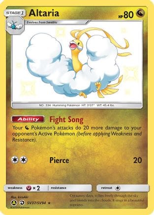'Pokemon - 'Altaria SV37/SV94  - Holofoil Hidden Fates Shiny Vault - Shiny Holo Rare