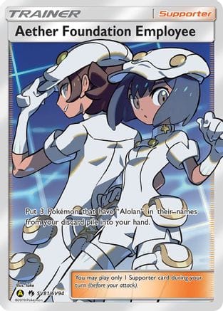 'Pokemon - 'Aether Foundation Employee SV81/SV94  - Holofoil Hidden Fates Shiny Vault - Shiny Holo Rare
