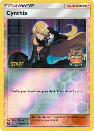 'Pokemon - 'Cynthia 119a/156  - Reverse Holofoil League & Championship Cards - Promo