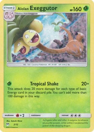 'Pokemon - 'Alolan Exeggutor 002/12  - Holofoil McDonalds Promos 2019 - Promo