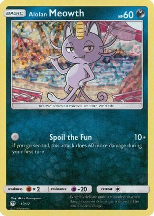 'Pokemon - 'Alolan Meowth 010/12  - Holofoil McDonalds Promos 2019 - Promo
