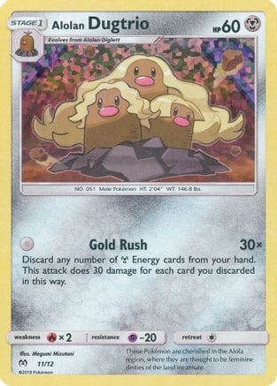 'Pokemon - 'Alolan Dugtrio 011/12  - Holofoil McDonalds Promos 2019 - Promo