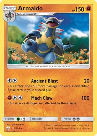 'Pokemon - 'Armaldo 112/236  SM  Cosmic Eclipse - Rare