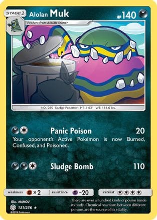 'Pokemon - 'Alolan Muk 131/236  SM  Cosmic Eclipse - Rare