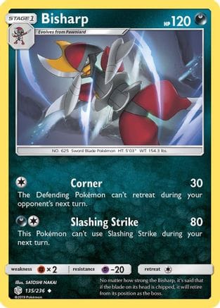 'Pokemon - 'Bisharp 135  SM  Cosmic Eclipse - Uncommon