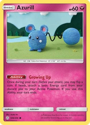 'Pokemon - 'Azurill 146/236  SM  Cosmic Eclipse - Common