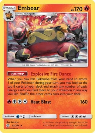 'Pokemon - 'Emboar 033/236  SM  Cosmic Eclipse - Rare