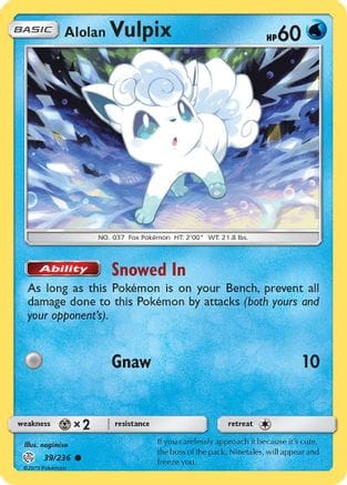 'Pokemon - 'Alolan Vulpix 039/236  SM  Cosmic Eclipse - Common