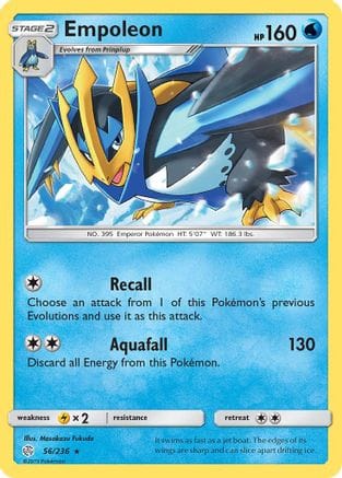 'Pokemon - 'Empoleon 056/236  SM  Cosmic Eclipse - Rare
