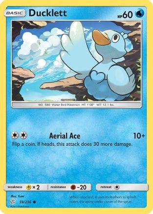 'Pokemon - 'Ducklett 059/236  SM  Cosmic Eclipse - Common