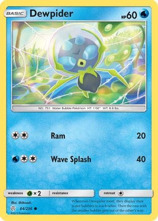 'Pokemon - 'Dewpider 064  SM  Cosmic Eclipse - Common