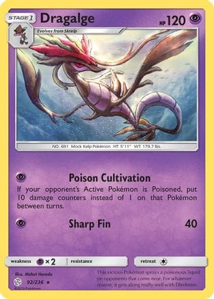 'Pokemon - 'Dragalge 092/236  SM  Cosmic Eclipse - Rare
