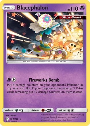 'Pokemon - 'Blacephalon 104/236  - Holofoil SM  Cosmic Eclipse - Holo Rare