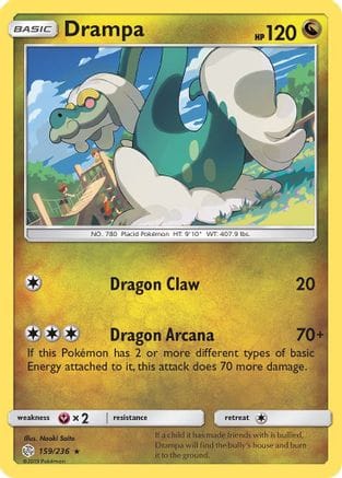 'Pokemon - 'Drampa 159/236  SM  Cosmic Eclipse - Rare