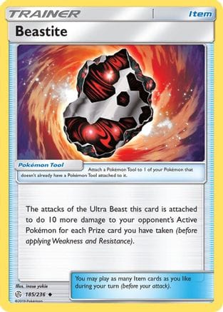 'Pokemon - 'Beastite 185/236  SM  Cosmic Eclipse - Uncommon