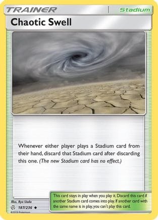 'Pokemon - 'Chaotic Swell 187/236  - Reverse Holofoil SM  Cosmic Eclipse - Uncommon