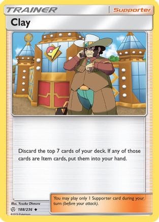 'Pokemon - 'Clay 188/236  - Reverse Holofoil SM  Cosmic Eclipse - Uncommon