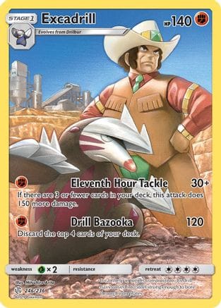 'Pokemon - 'Excadrill (Secret) 246/236  - Holofoil SM  Cosmic Eclipse - Secret Rare