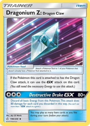 'Pokemon - 'Dragonium Z: Dragon Claw 190/236  - Reverse Holofoil SM  Cosmic Eclipse - Uncommon