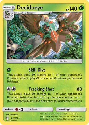 'Pokemon - 'Decidueye 020/236  - Holofoil SM  Cosmic Eclipse - Holo Rare