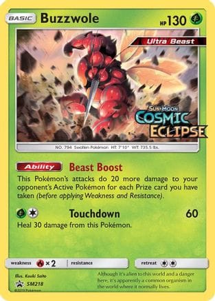 'Pokemon - 'Buzzwole SM218  - Holofoil SM Promos - Promo