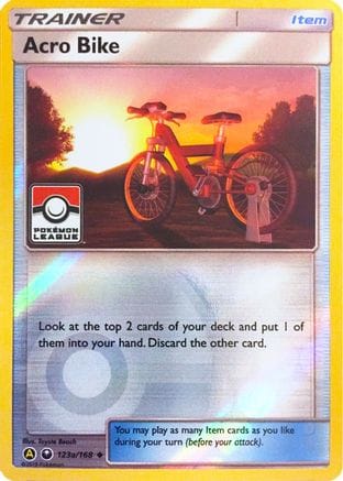 'Pokemon - 'Acro Bike 123a/168  - Reverse Holofoil League & Championship Cards - Promo