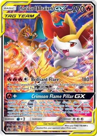 'Pokemon - 'Charizard & Braixen GX SM230  - Holofoil SM Promos - Promo
