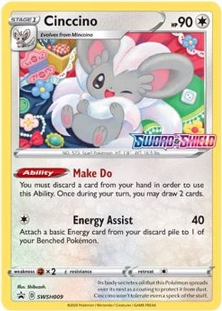 'Pokemon - 'Cinccino SWSH009  - Holofoil SWSH Sword & Shield Promo Cards - Promo