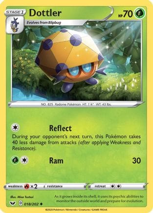 'Pokemon - 'Dottler 018/202  SWSH01 Sword & Shield Base Set - Uncommon