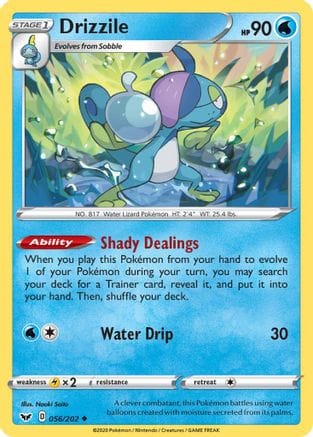 'Pokemon - 'Drizzile (056) 056/202  SWSH01 Sword & Shield Base Set - Uncommon