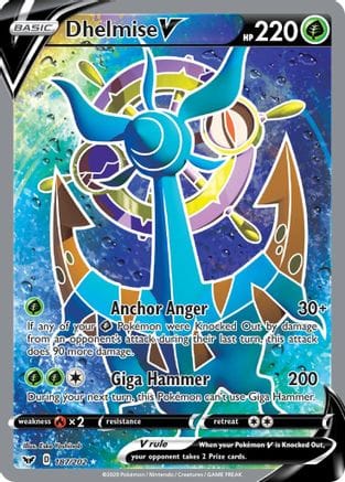 'Pokemon - 'Dhelmise V (Full Art) 187/202  - Holofoil SWSH01 Sword & Shield Base Set - Ultra Rare