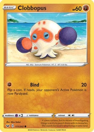 'Pokemon - 'Clobbopus (111) 111/202  SWSH01 Sword & Shield Base Set - Common