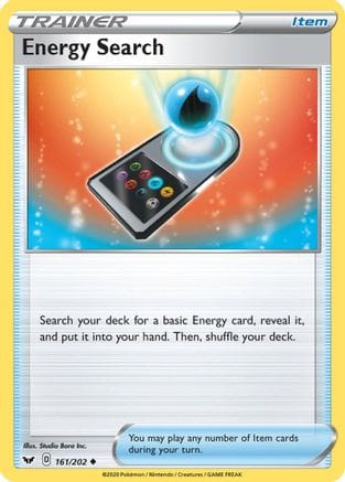 'Pokemon - 'Energy Search 161/202  SWSH01 Sword & Shield Base Set - Uncommon