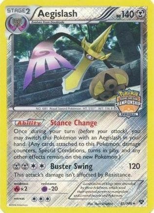 'Pokemon - 'Aegislash 085/146  - Reverse Holofoil League & Championship Cards - Promo