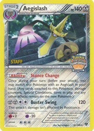 'Pokemon - 'Aegislash 085/146  - Reverse Holofoil League & Championship Cards - Promo